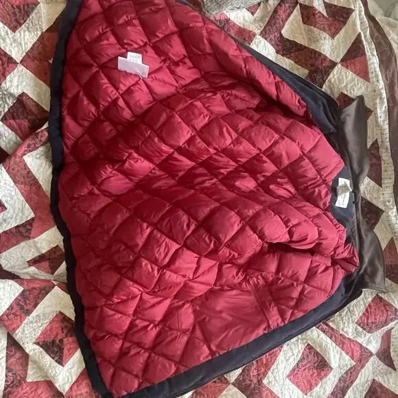 Vintage Eddie Bauer Jacket Mens XL Tall Navy Goose Down Chore Barn Coat Quilted - Picture 10 of 15